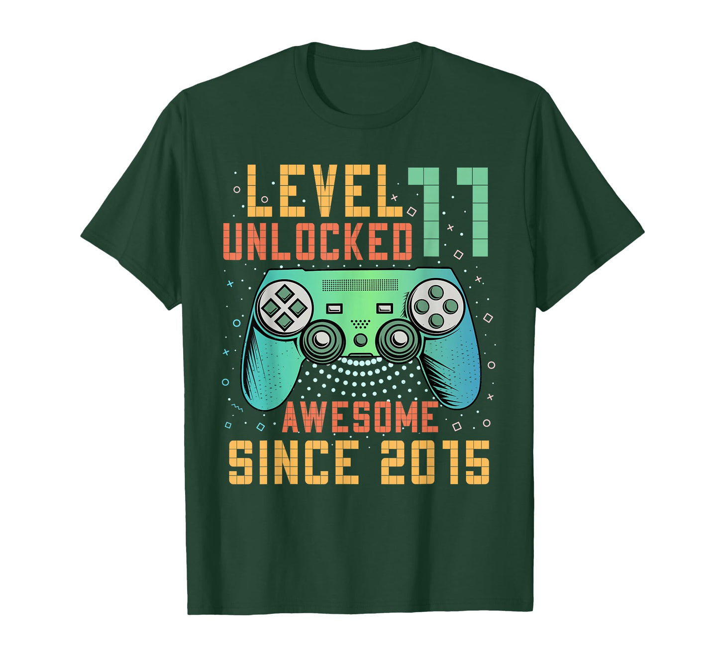 Level 11 Unlocked Awesome Since 2015 11th Birthday Boy T-Shirt