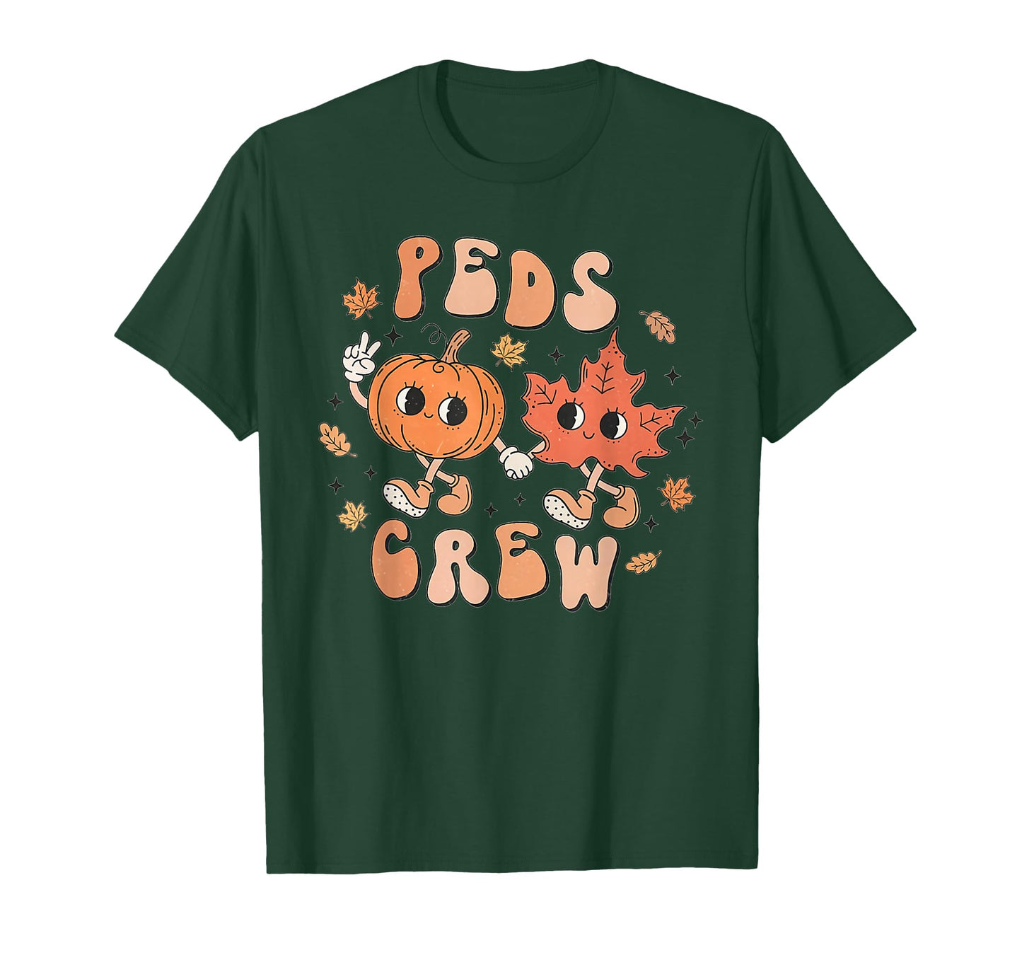 PEDS Crew Pumpkin Thanksgiving Fall Pediatric Nurse Retro T-Shirt