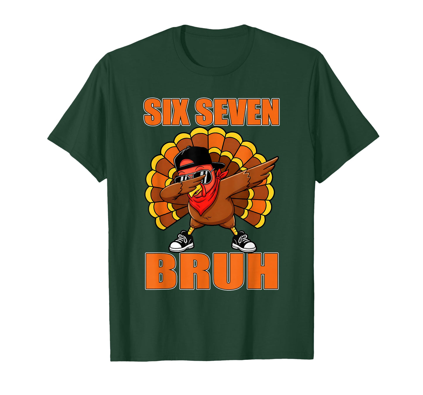 Six Seven 67 Turkey Dabbing 6 7 Thanksgiving Men Boys Kids T-Shirt