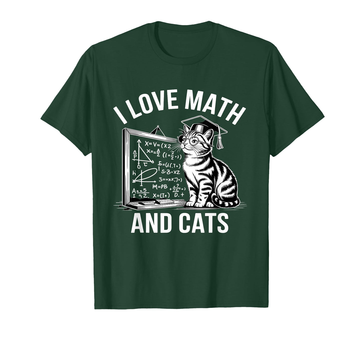 Math Cat Lover Funny Math Teacher I Love Math and Cats T-Shirt