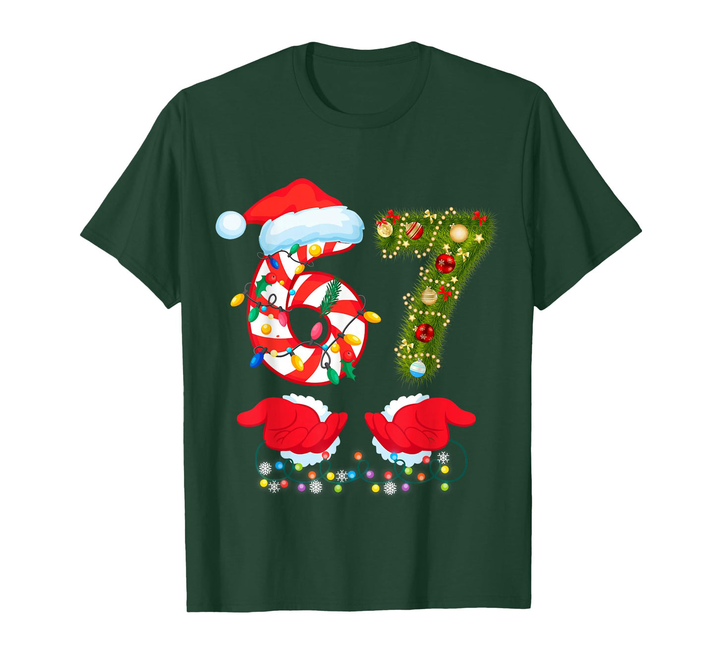 67 Christmas 6 7 Meme Pajamas Holiday 67 Christmas Sweater T-Shirt