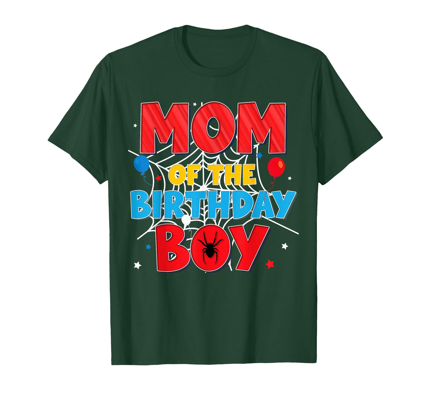 Funny Spider Web Family Matching Mom of The Birthday Boy T-Shirt