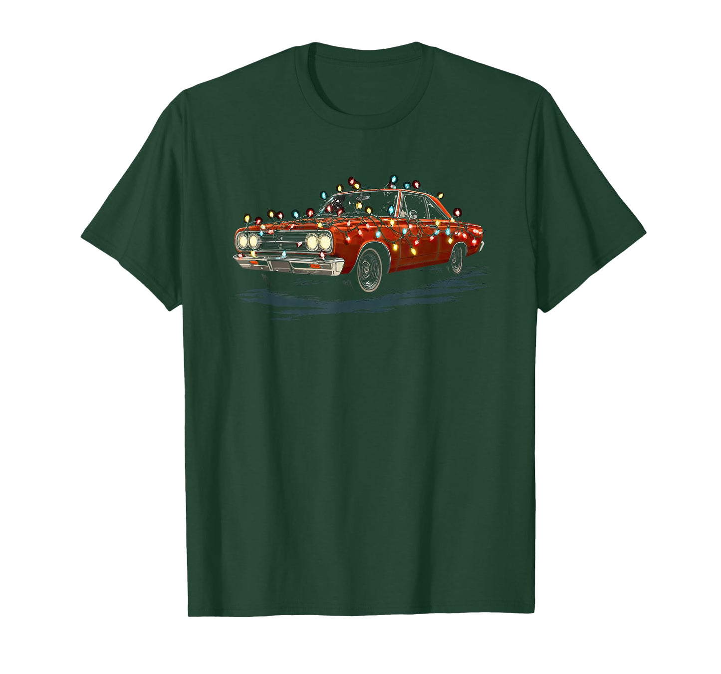 Funny Muscle Car Christmas Graphics Lights Lover T-Shirt