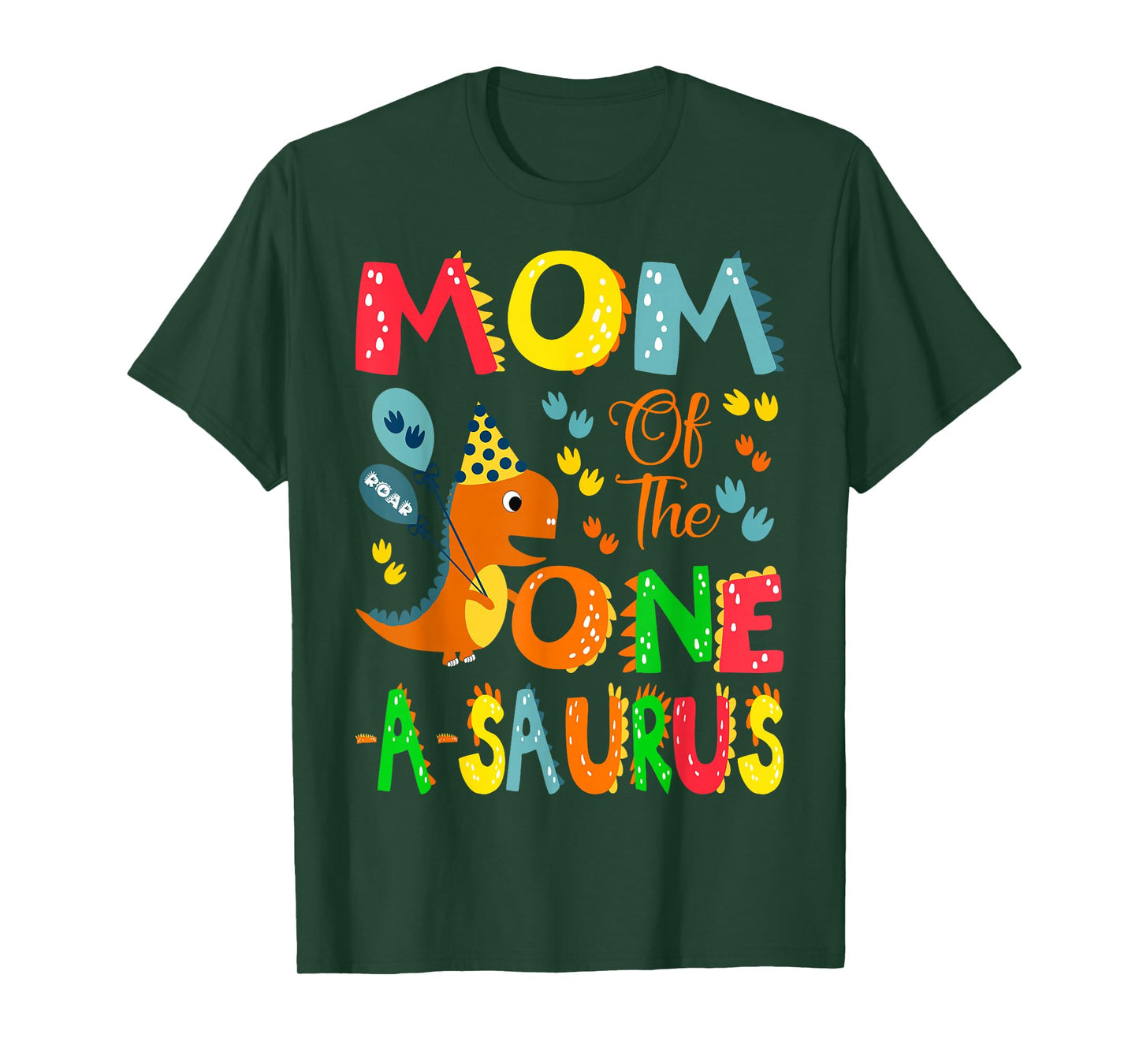 Mom of The One-A-Saurus 1st Birthday Boy Dinosaur Lover T-Shirt