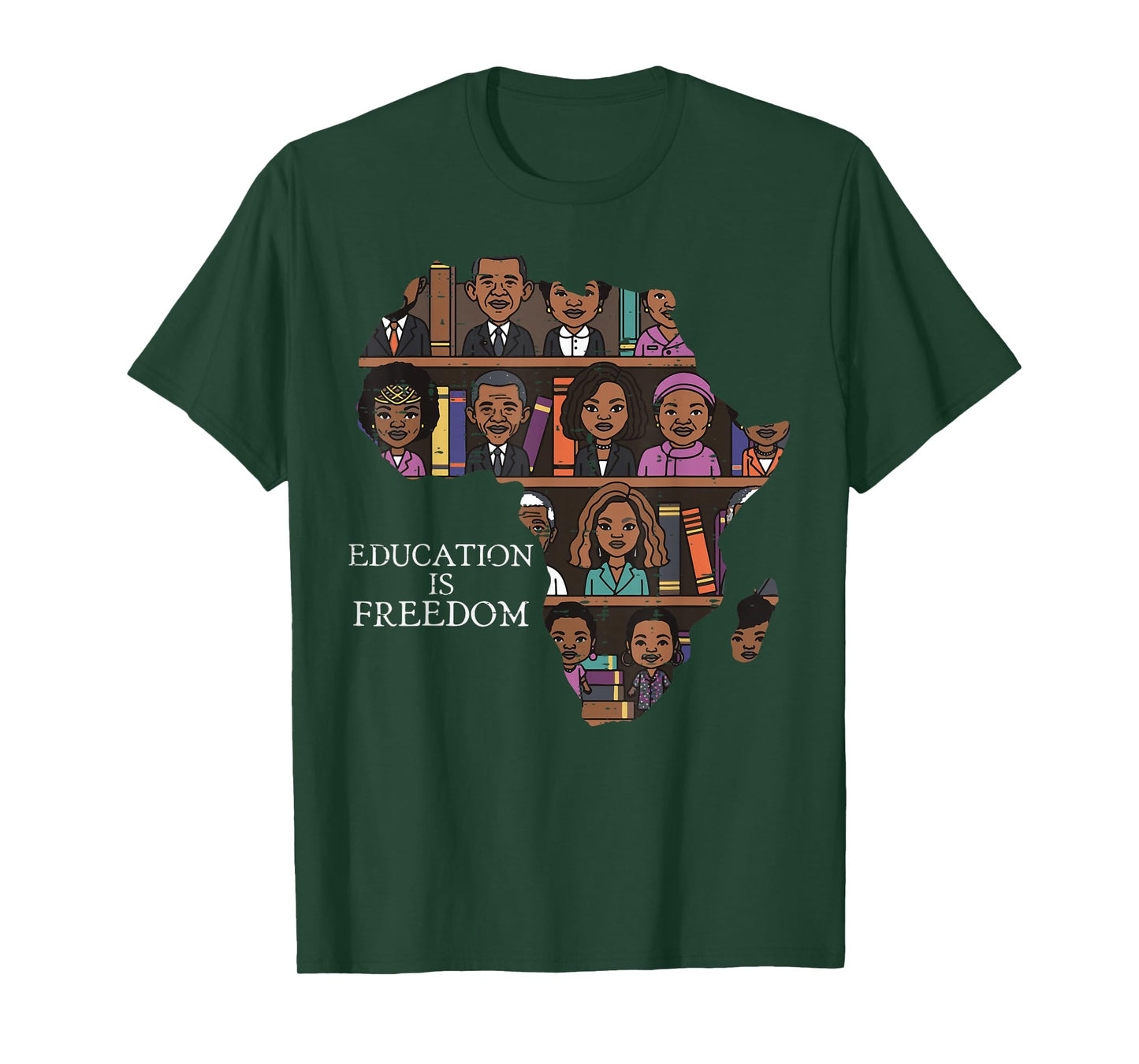 Black History Education Freedom Africa Map Men Women Kids T-Shirt