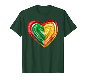 Heart Black History Culture Excellence Melanin African Roots T-Shirt