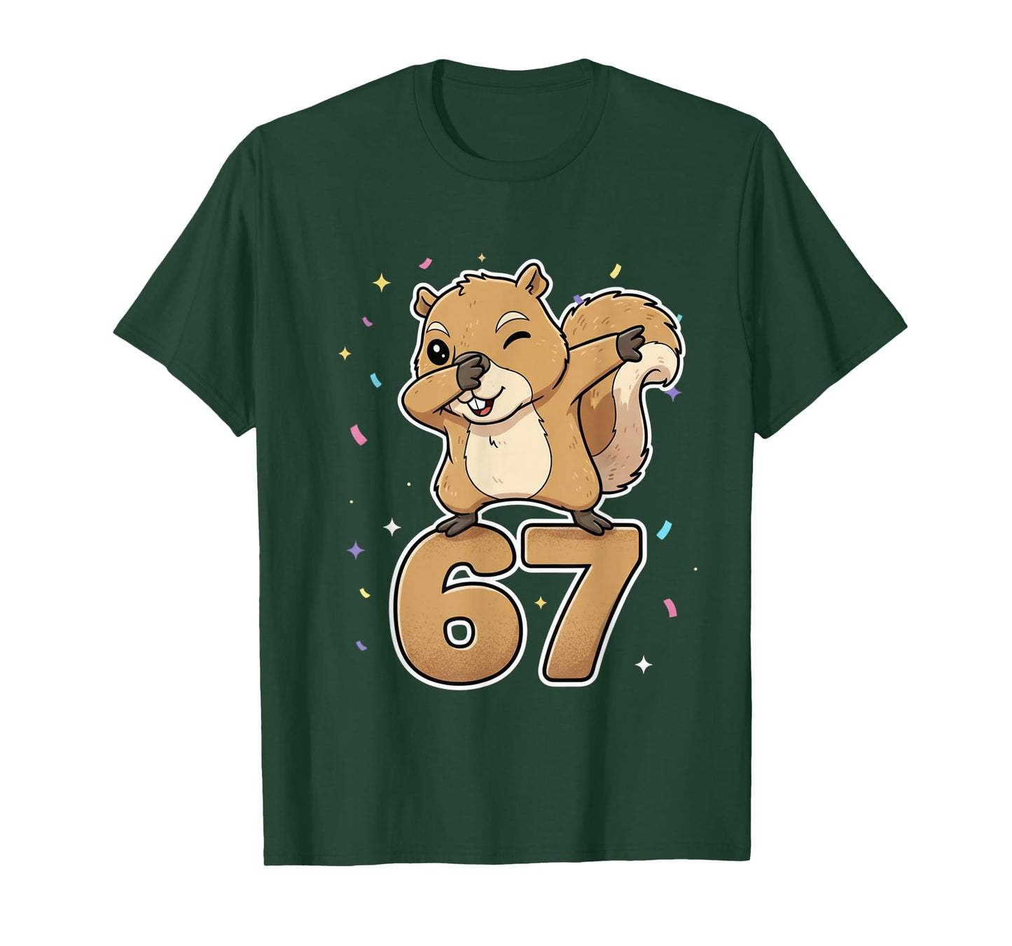 Dabbing 67 Squirrel 67 Funny Six Seven Gen Z Slang Meme T-Shirt