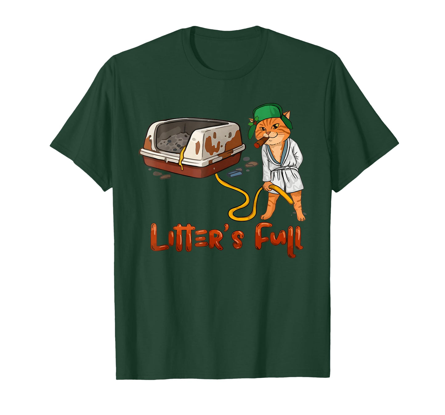 Litter’s Full Funny Cat Lovers Christmas Xmas Grumpy Humor T-Shirt