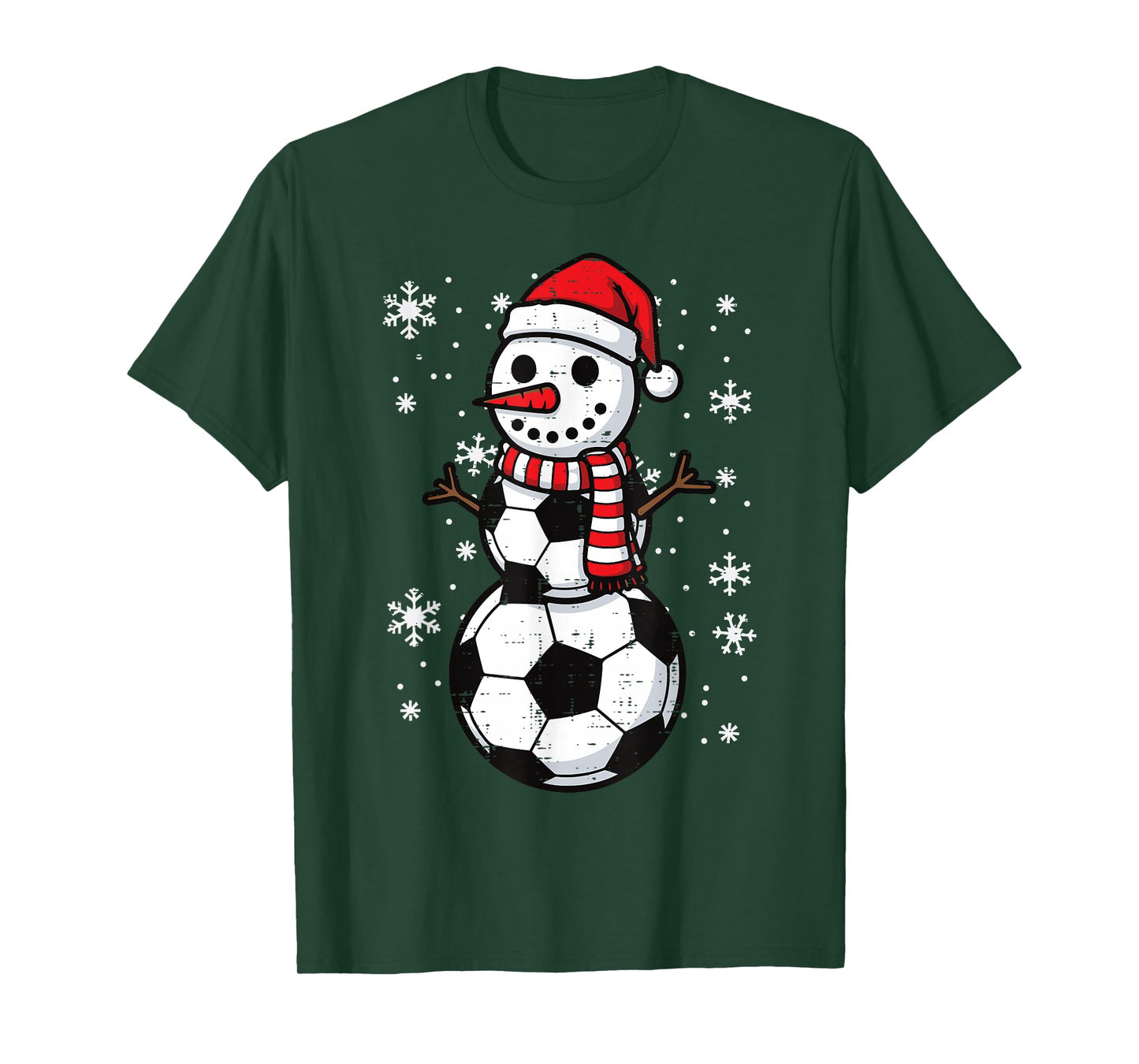 Christmas Soccer Ball Snowman Xmas Football Boys KDS Men T-Shirt