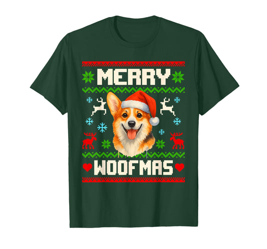 Funny Corgi Dog Christmas Ugly Sweater Pet Dog Lover Xmas T-Shirt