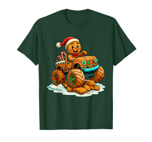 Gingerbread Truck Christmas Candy Cane Cookie Holiday Boys T-Shirt