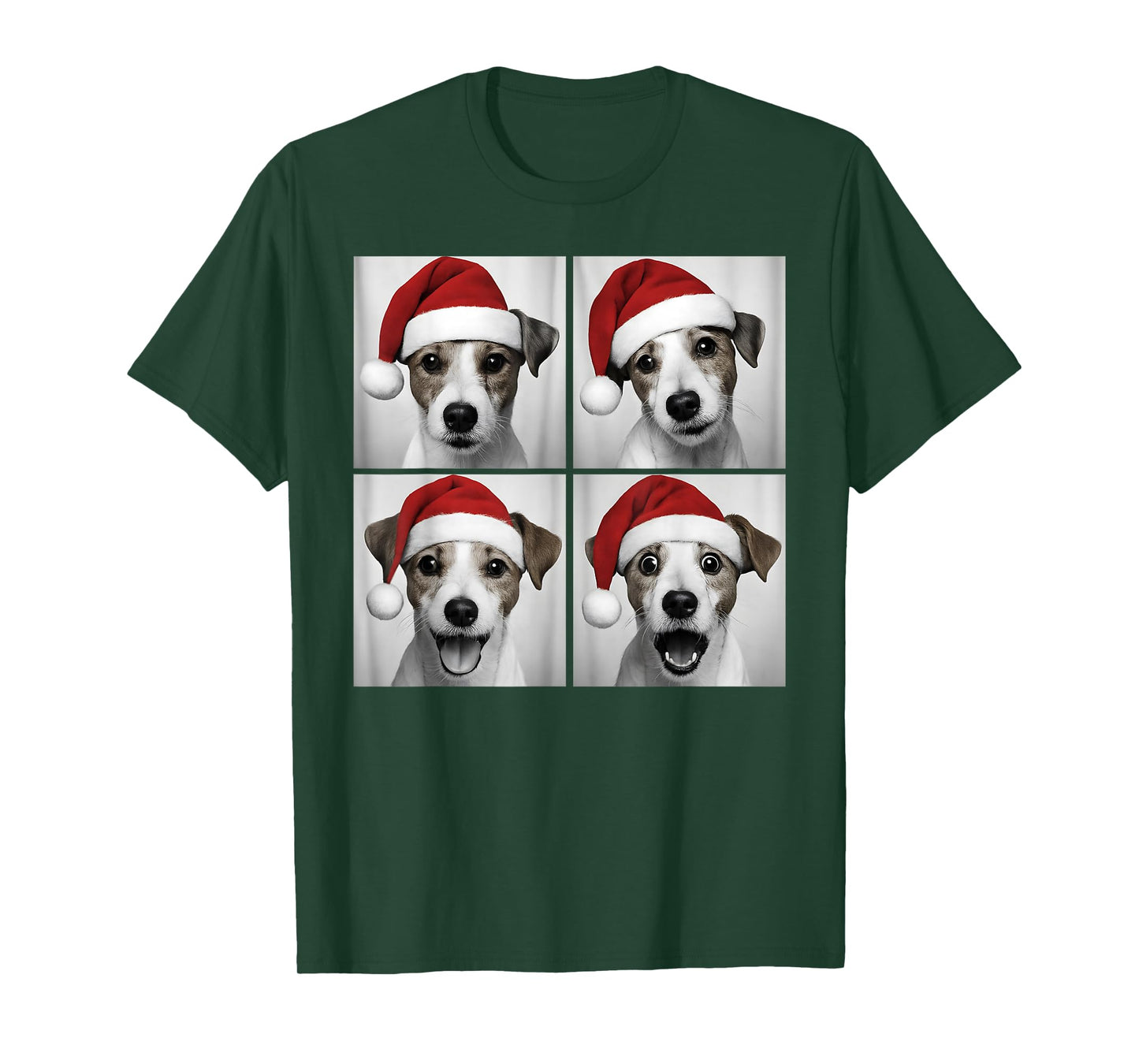 Funny Christmas Jack Russell Santa Dog Lover Photo Booth T-Shirt