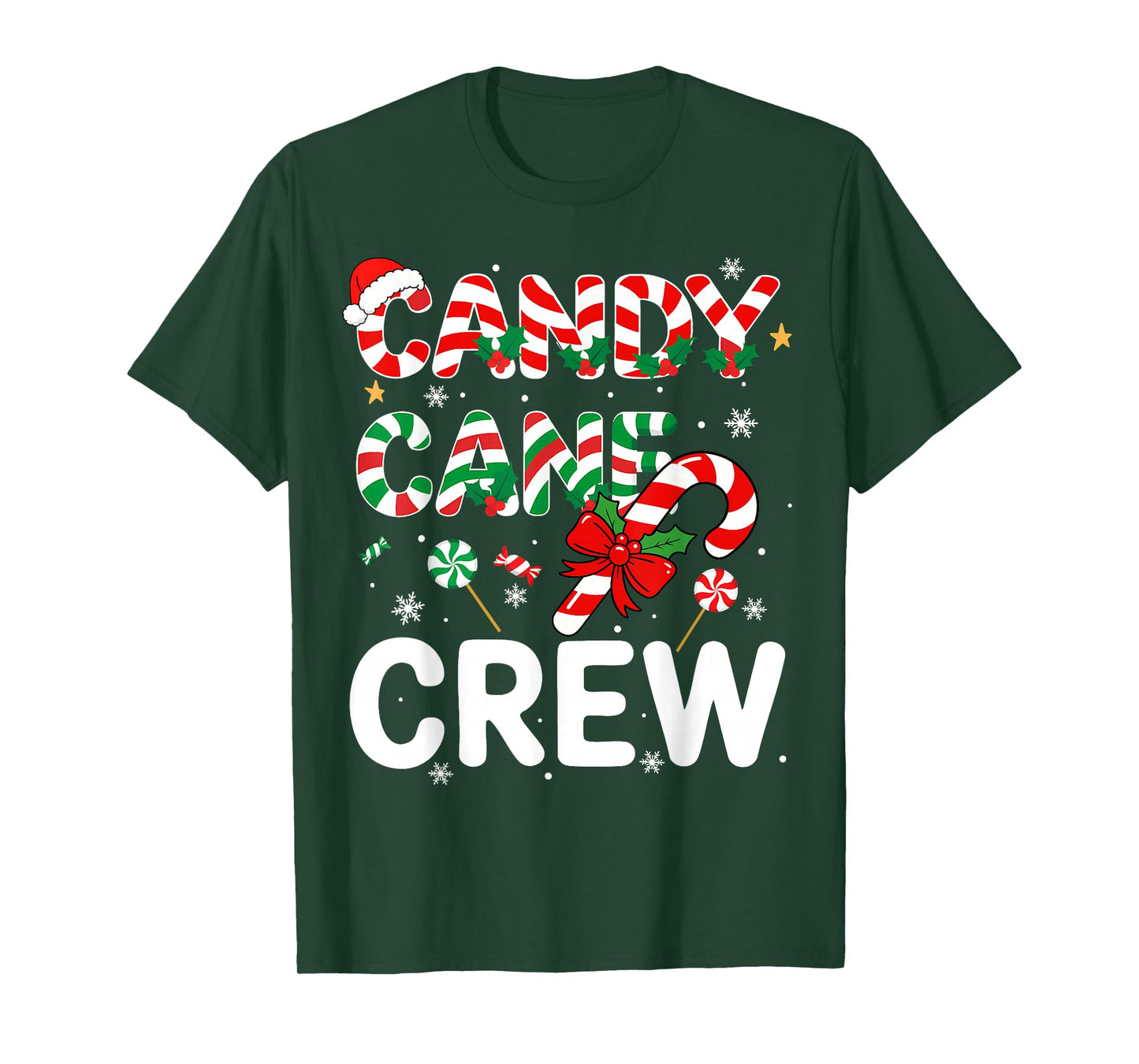 Candy Cane Crew Matching Family Group Candy Lover Pajamas T-Shirt