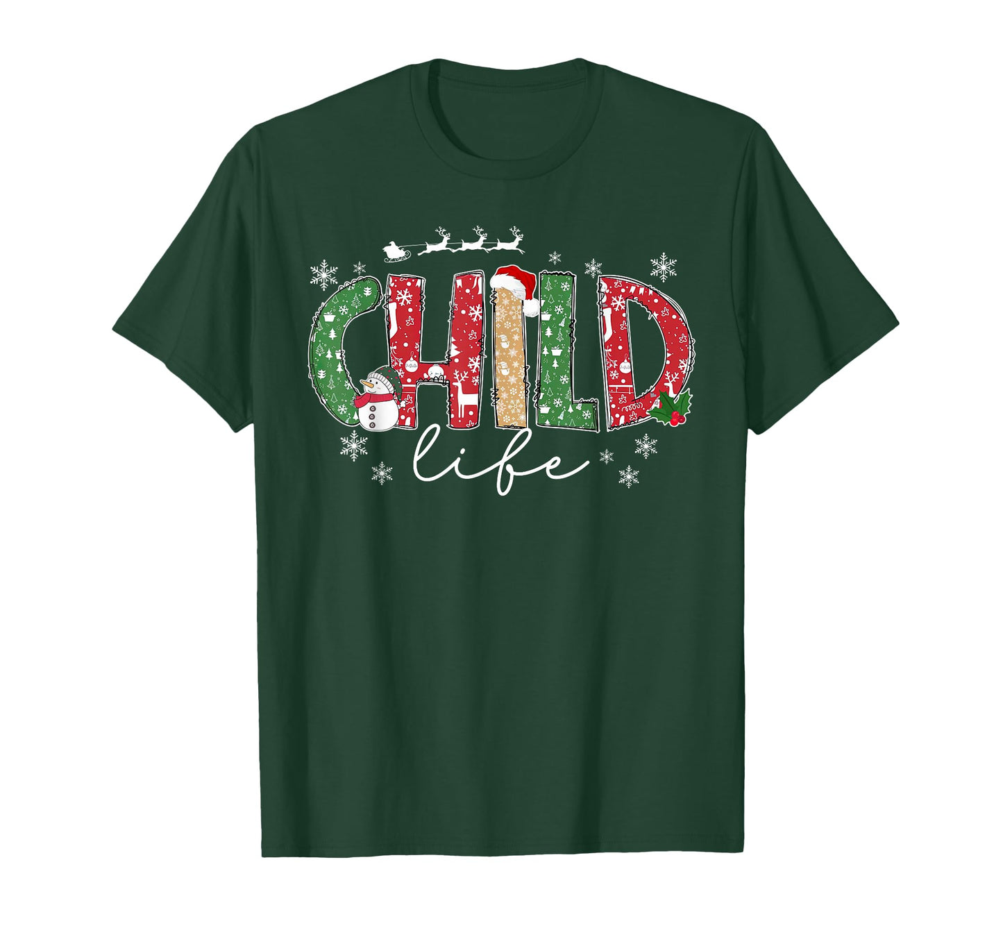 Retro Child Life Specialist Santa Hat Christmas CLS CCLS T-Shirt