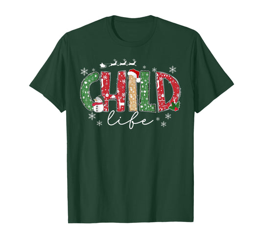 Retro Child Life Specialist Santa Hat Christmas CLS CCLS T-Shirt