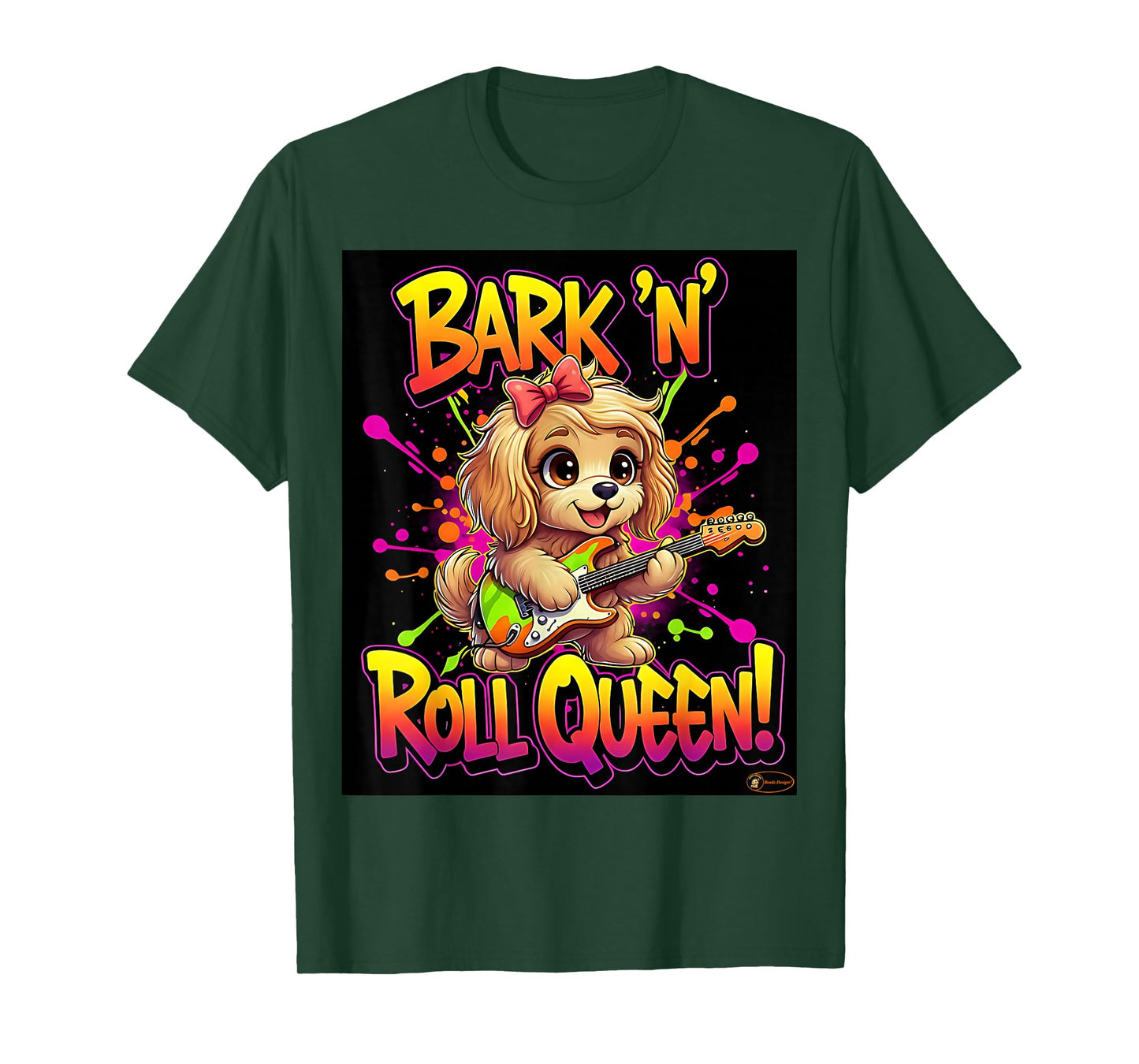 Cute Puppy Playing Guitar - Funny Music Lover Design T-Shirt