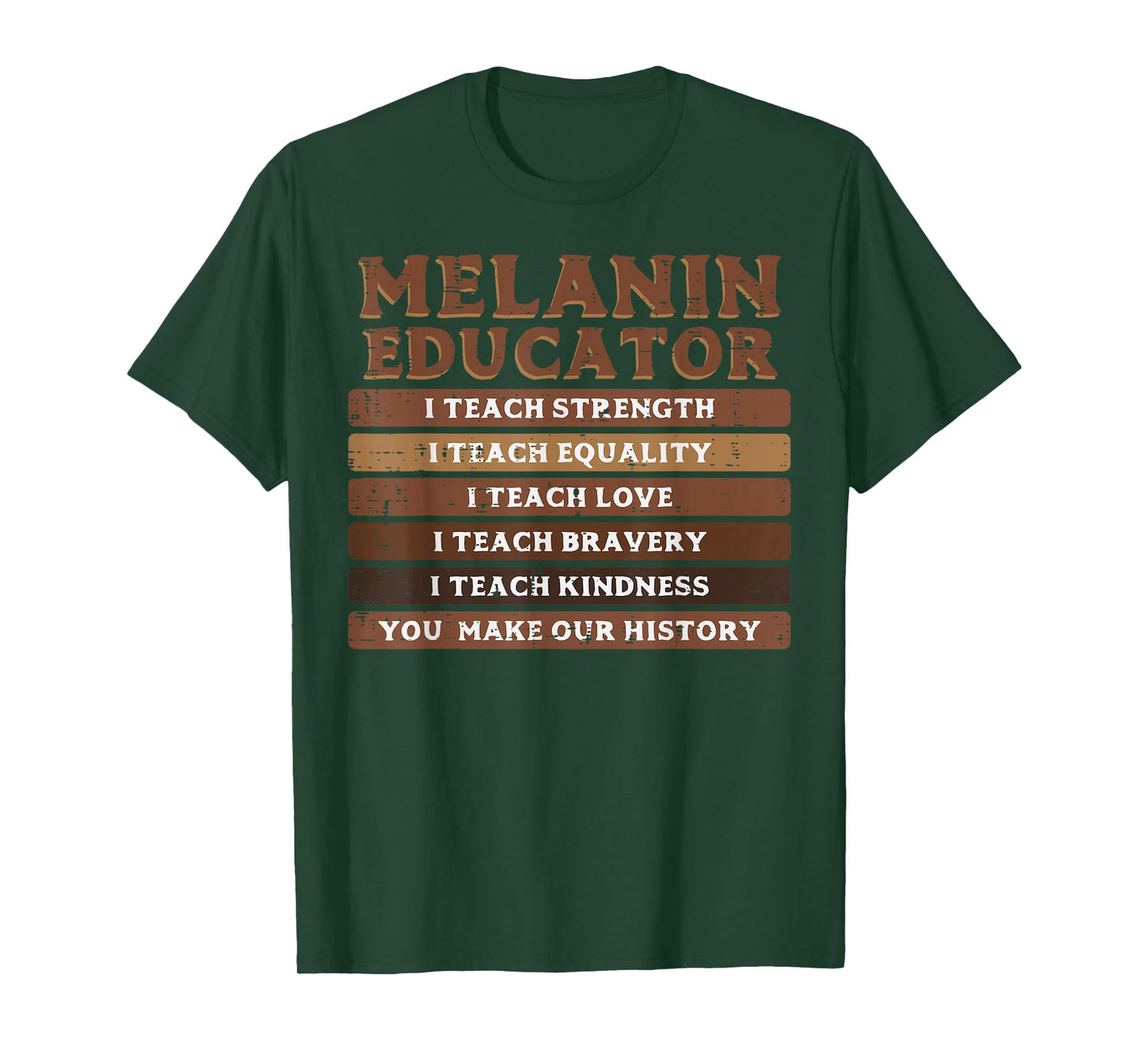Black History Melanin Educator I Teach Strength Men Women T-Shirt
