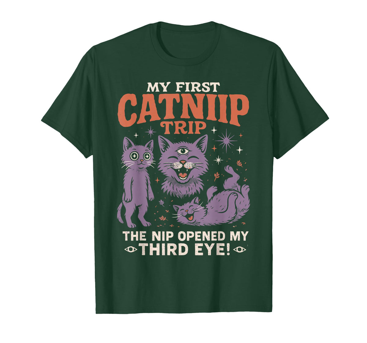 Catnip Trip Cats Nip | Retro Funny Poster Cat Owners T-Shirt