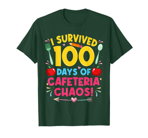 I Survived 100 Days of School Cafeteria Chaos Lunch Lady T-Shirt