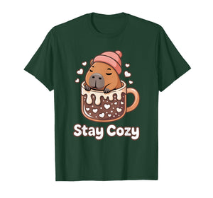 Stay Cozy Cute Capybara Hot Chocolate Beanie T-Shirt