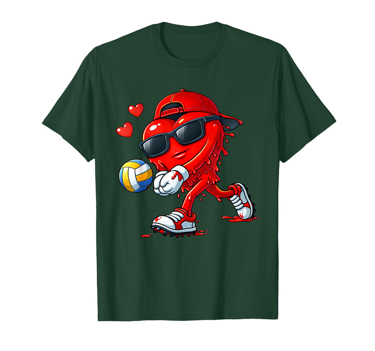 Valentine Volleyball Heart Drip Sport Valentines Day Boys T-Shirt