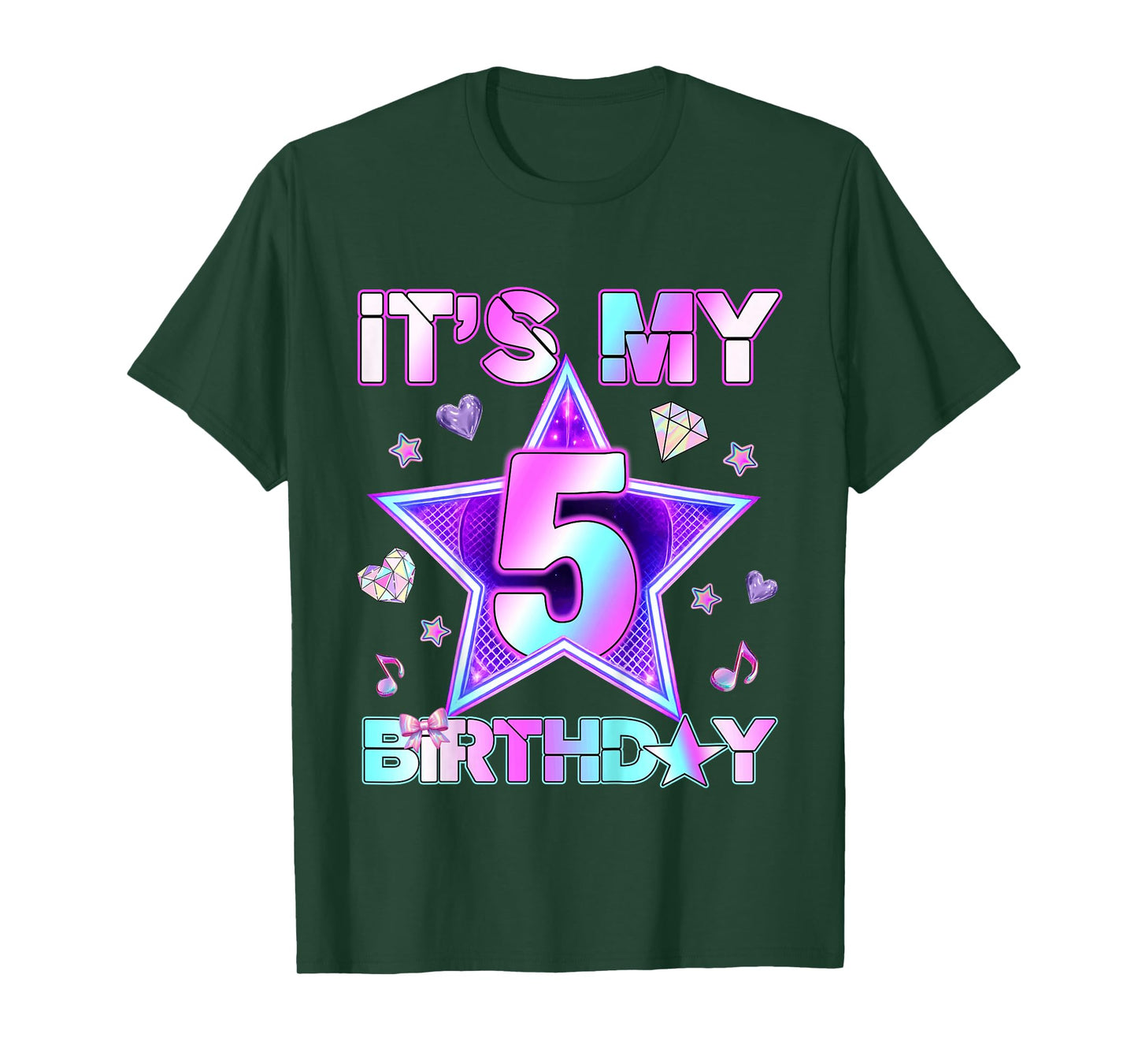 5 Years Old Birthday Kpop Kids Toddler 5th Birthday Girl T-Shirt
