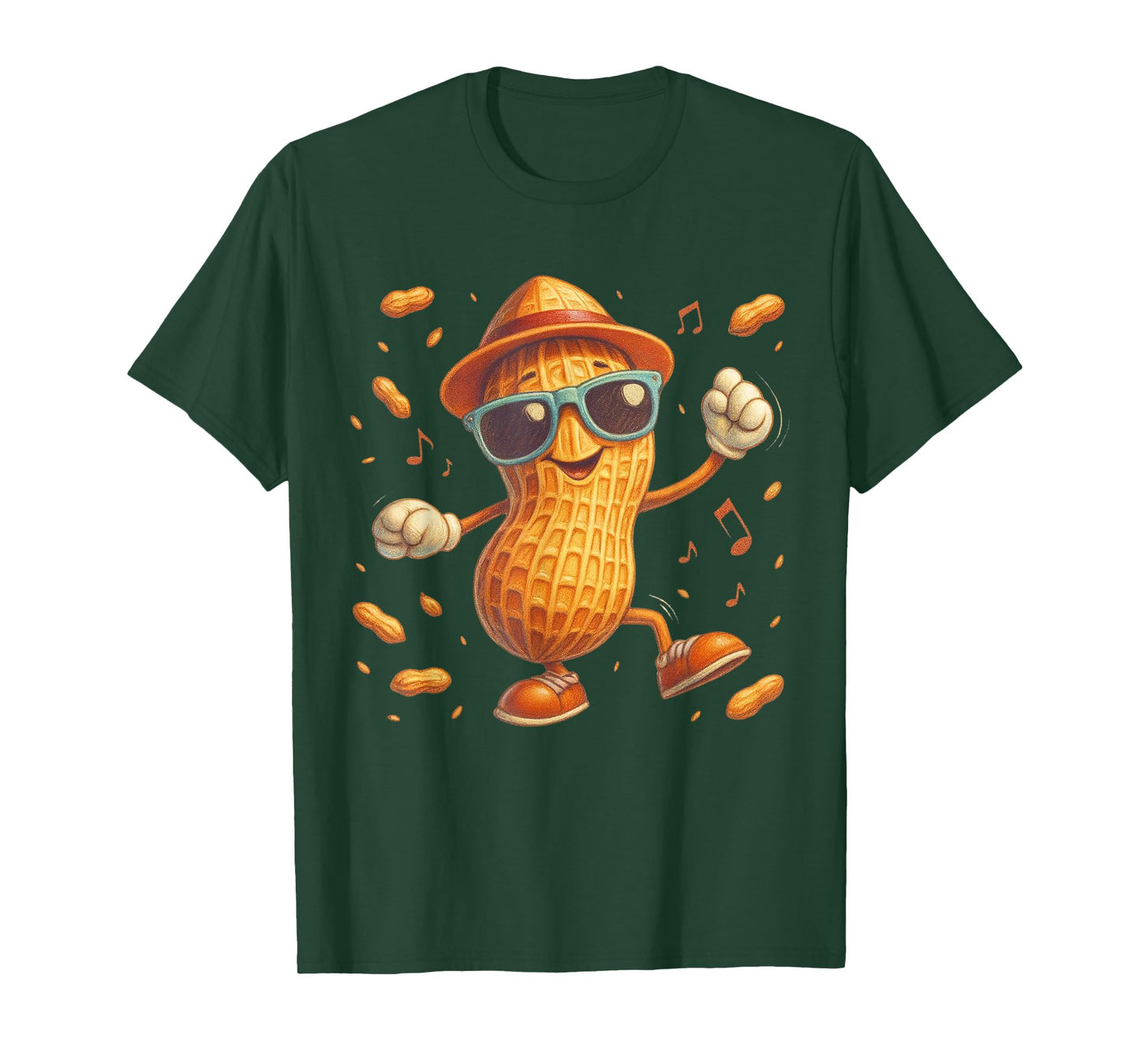 Funny Peanut Cartoon Character Cute Snack Lover T-Shirt