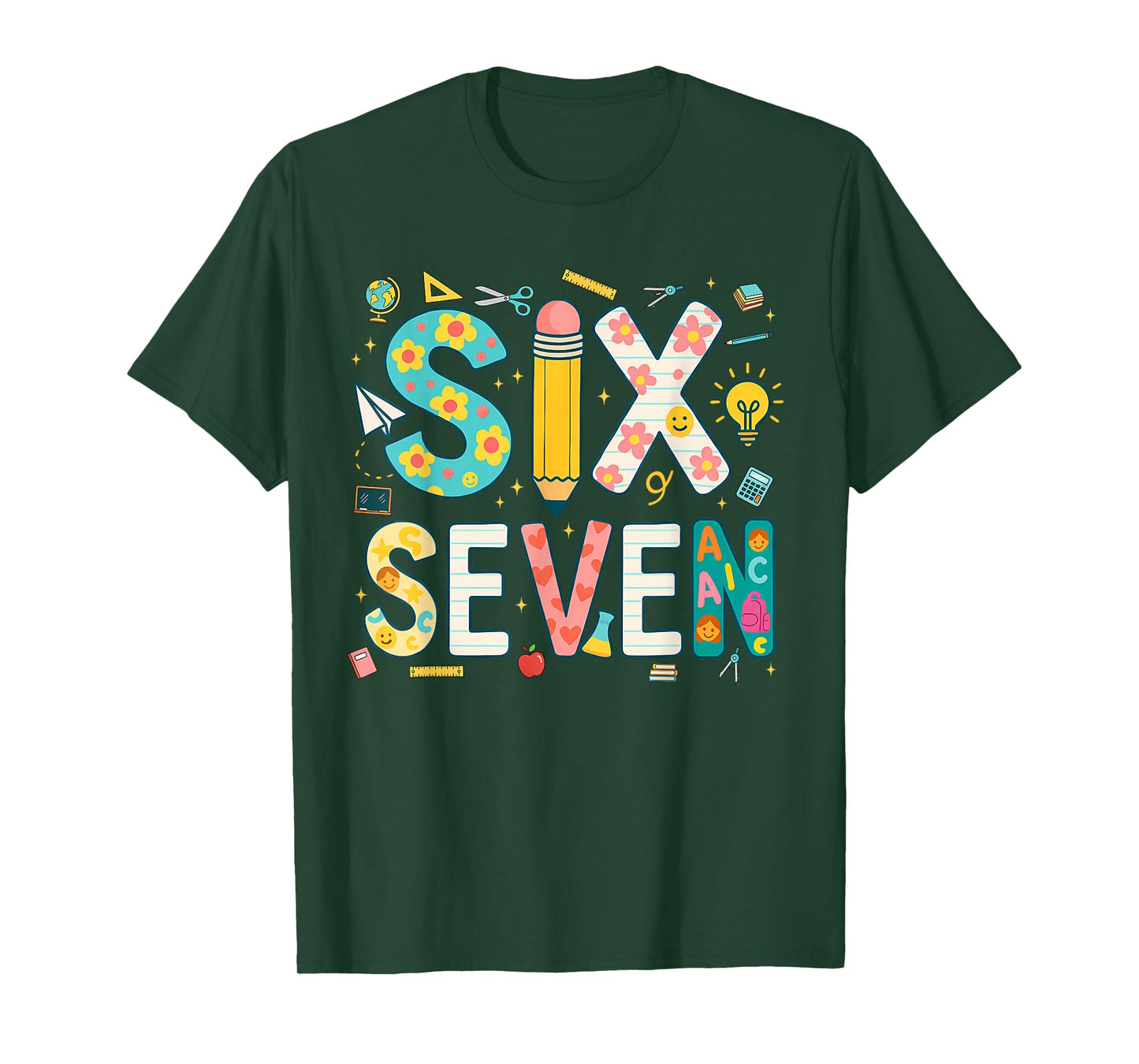Funny Six Seven 6 7 Meme Teacher Design for Men Women Girls T-Shirt