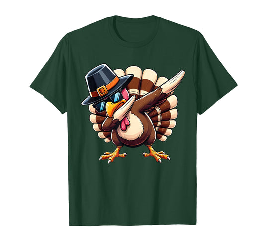 Thanksgiving Day Funny Turkey Dabbing for Men Women Kids T-Shirt
