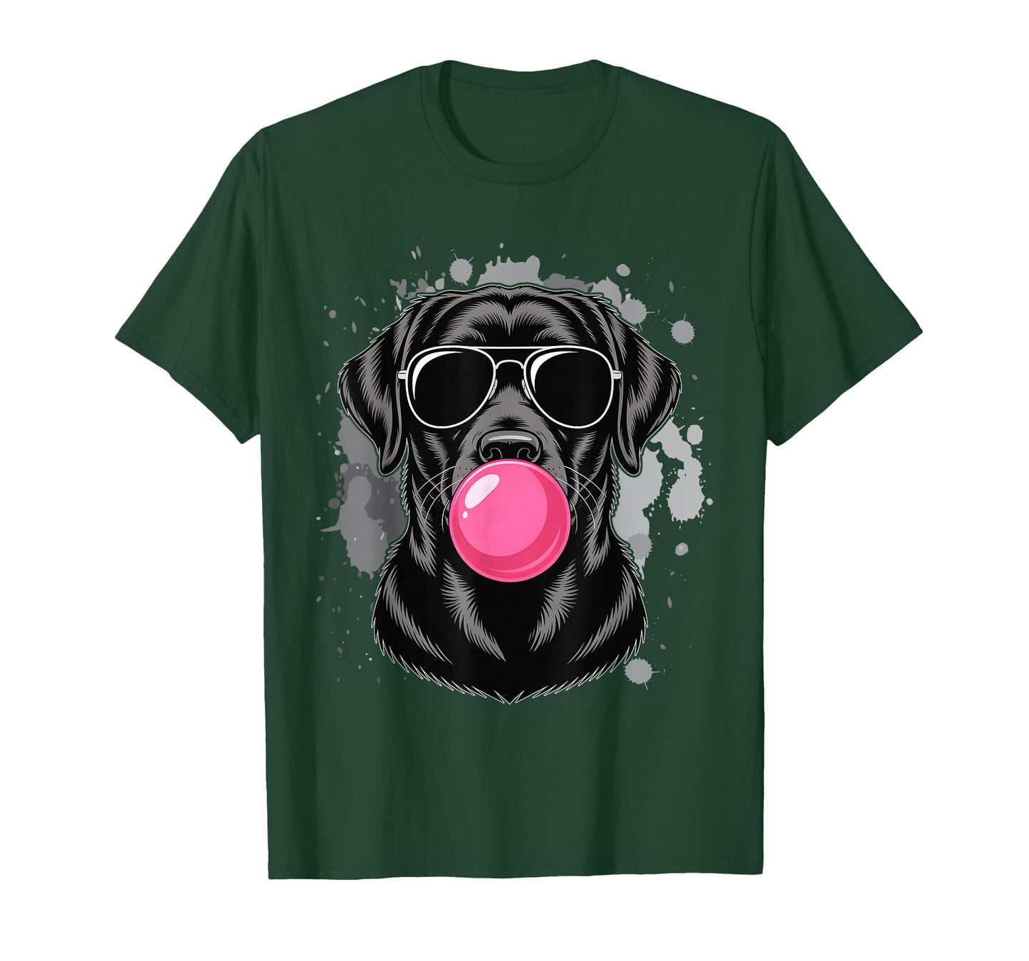 Black Lab Labrador Dog Bubblegum Sunglasses Cool and Funny T-Shirt