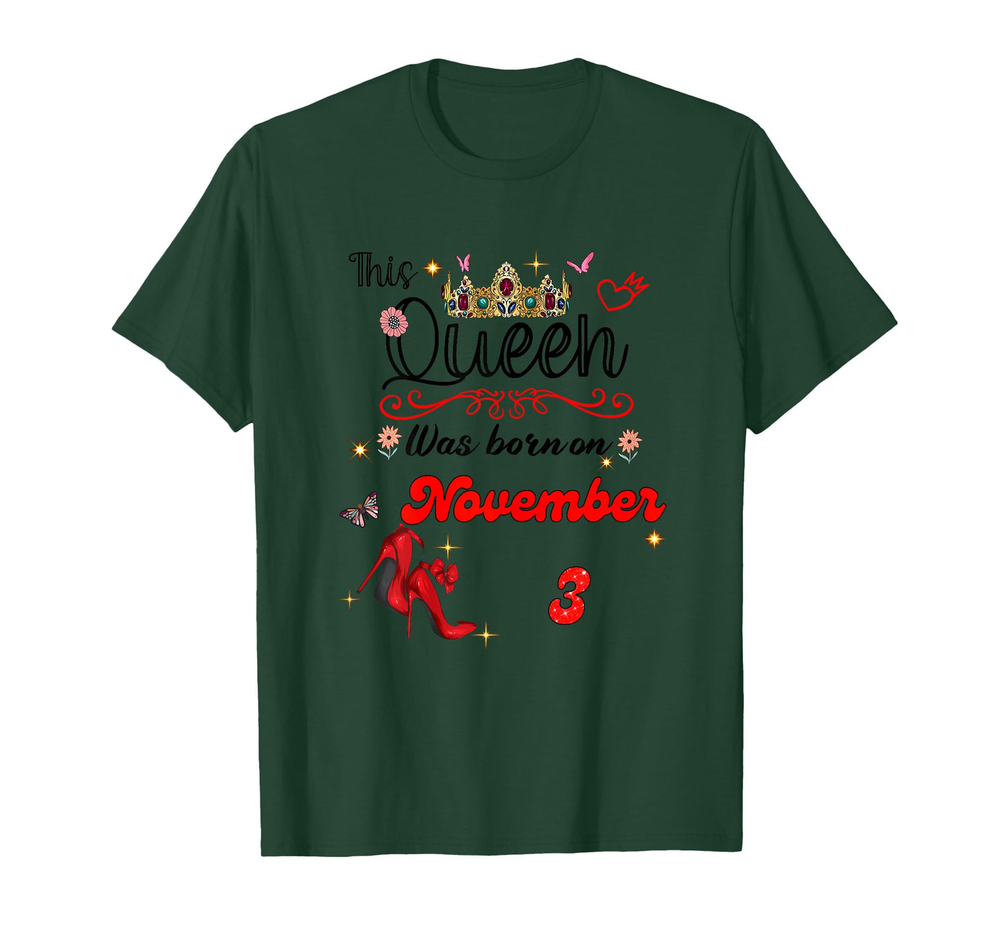 A Queen was Born on November 3 November 3rd Birthday T-Shirt