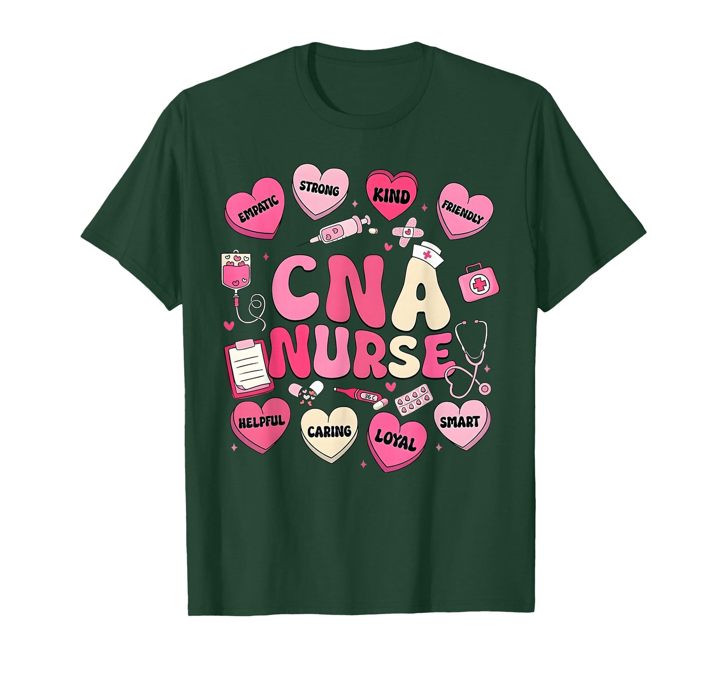 Valentine CNA Nurse Hearts Coquette Pink Women T-Shirt