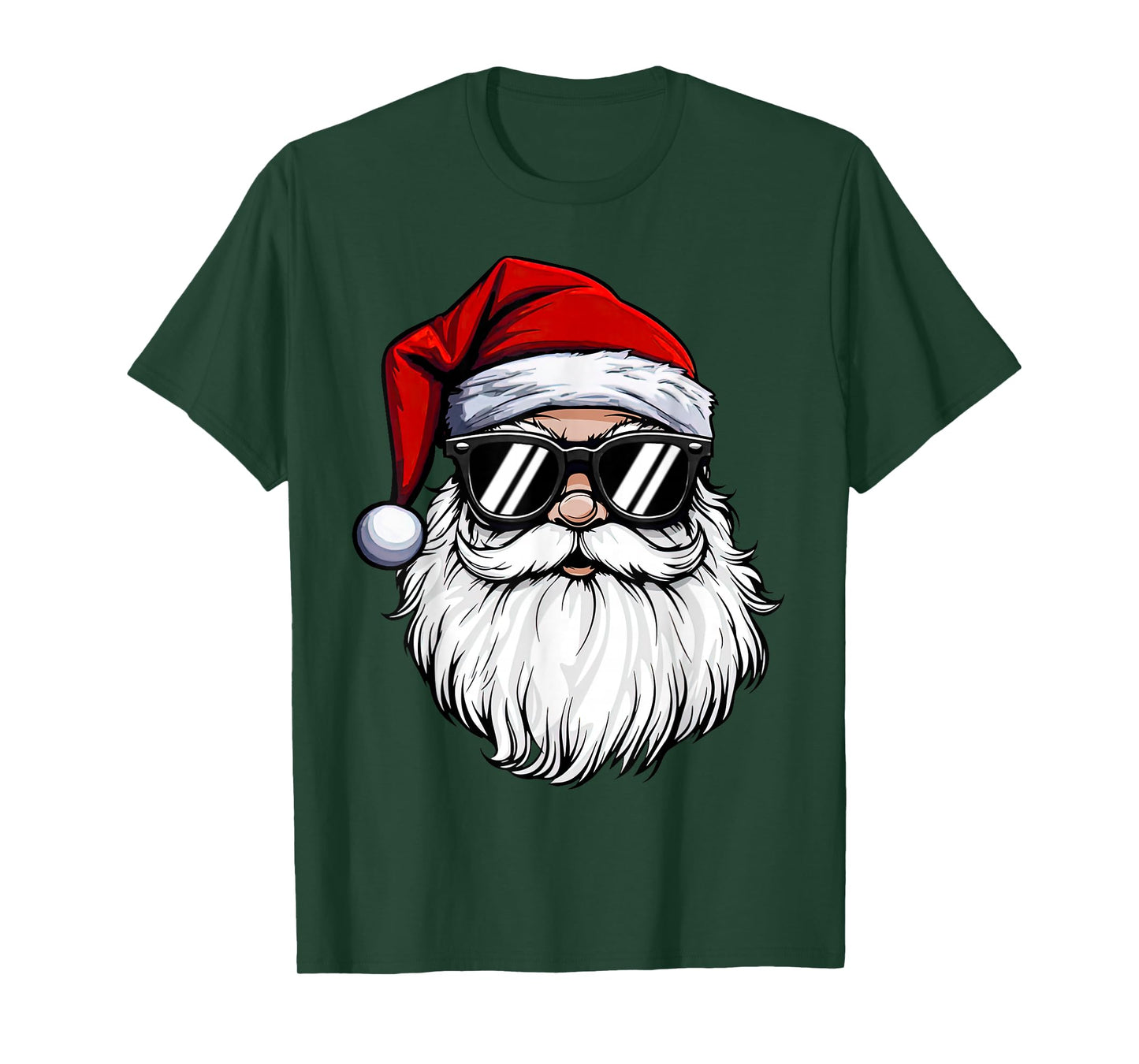 Santa Face Retro Sunglasses Christmas Shirts for Mens Boys T-Shirt