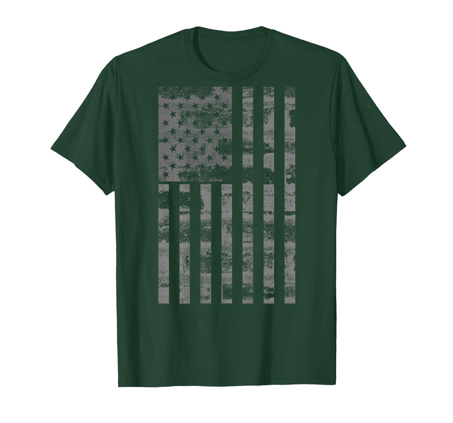 (Art on Back) American USA Flag Patriotic Distressed Graphic T-Shirt