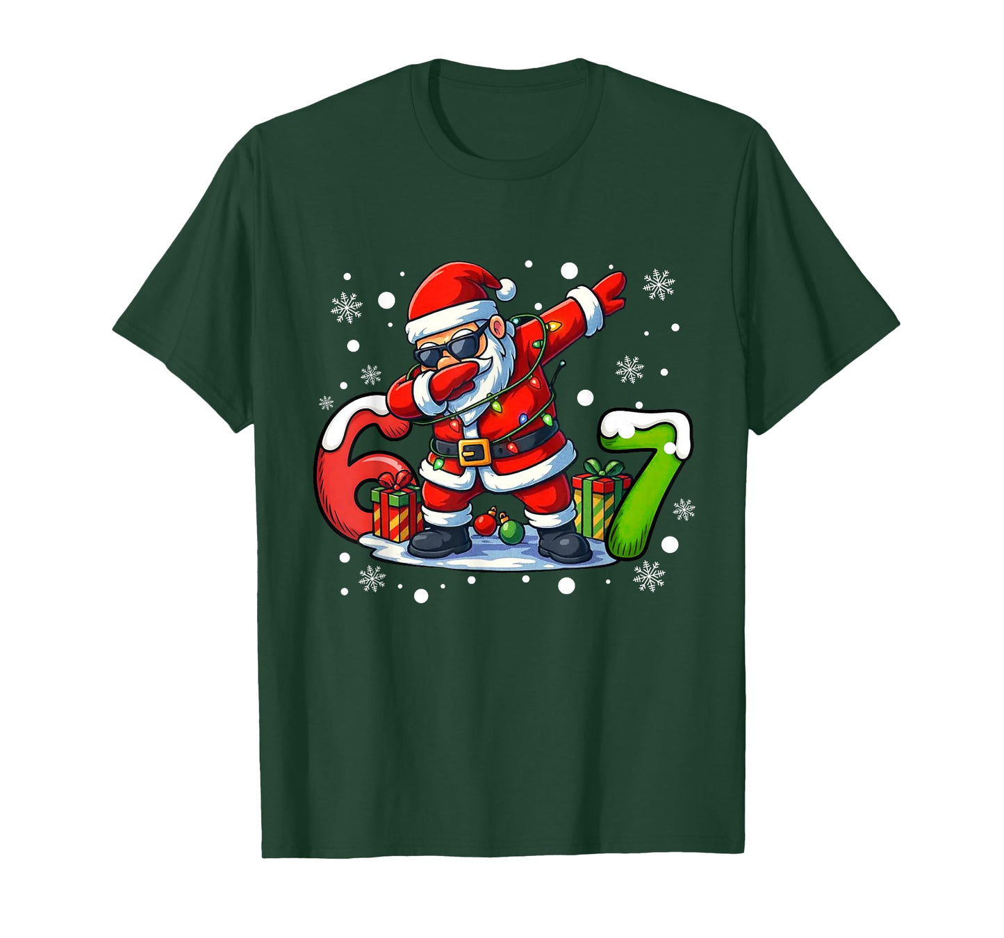 6 7 Meme Christmas 67 Six Seven Santa Dabbing Xmas Boys Kids T-Shirt