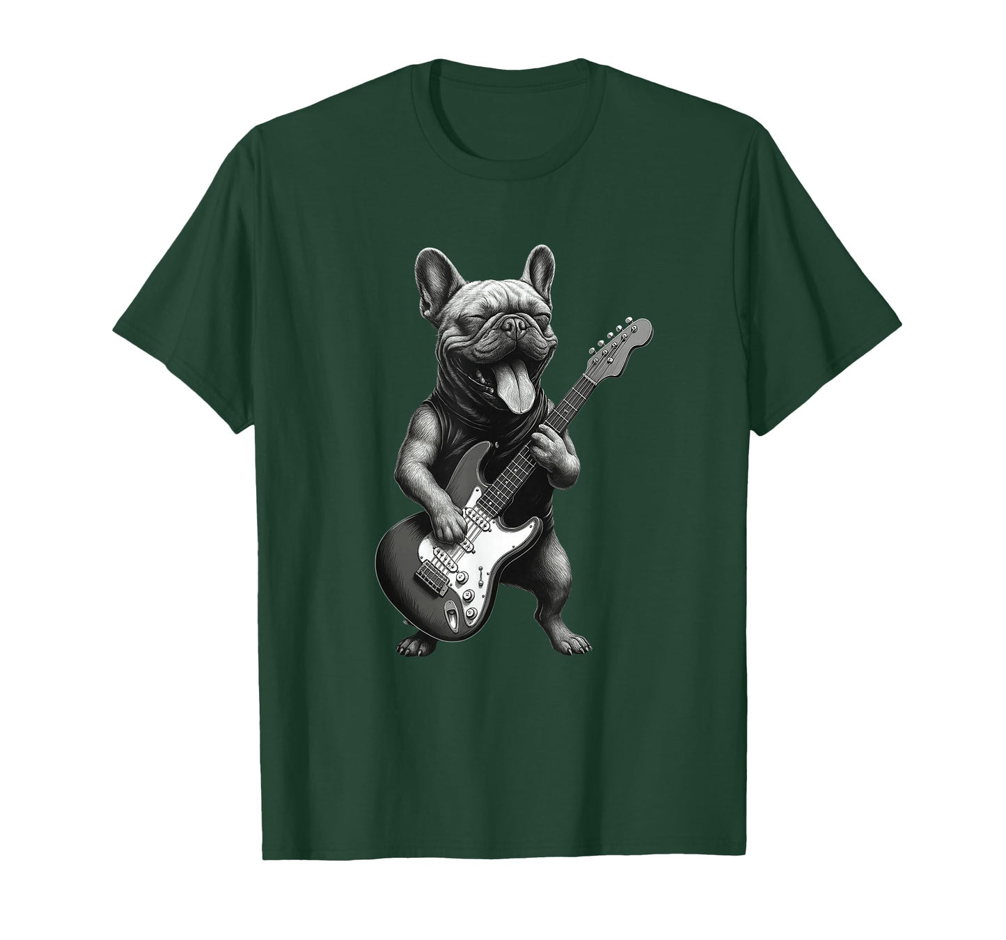 French Bulldog Playing Guitar Funny Dog Lover T-Shirt