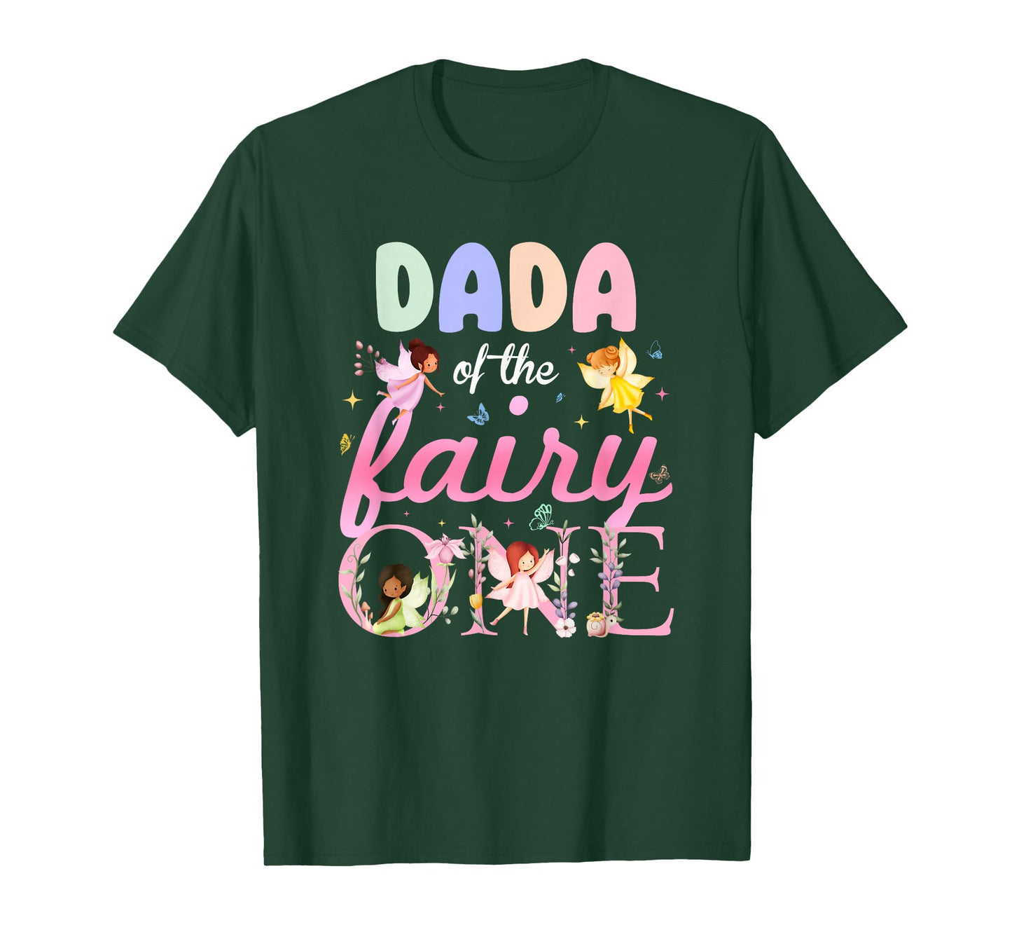 Dada of The Fairy One 1St Birthday Girl Family Matching T-Shirt