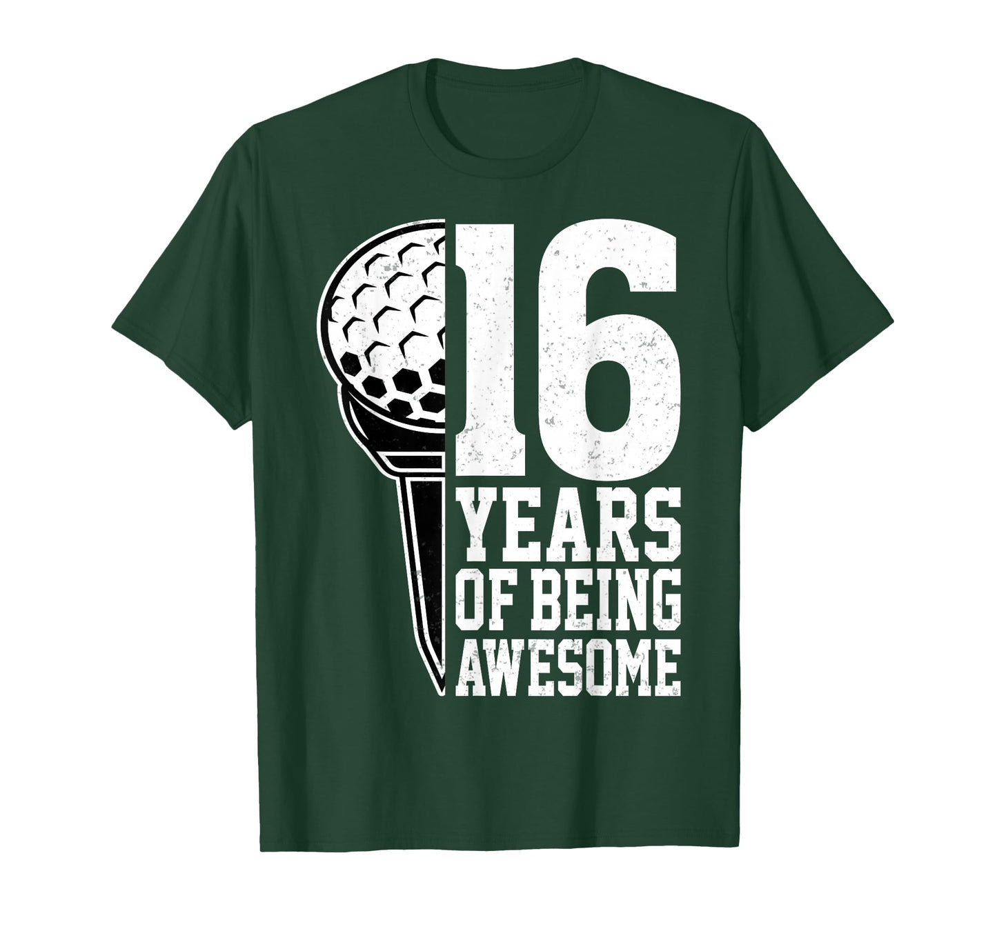 16 Years of Being Awesome Golf Player 16th Birthday T-Shirt