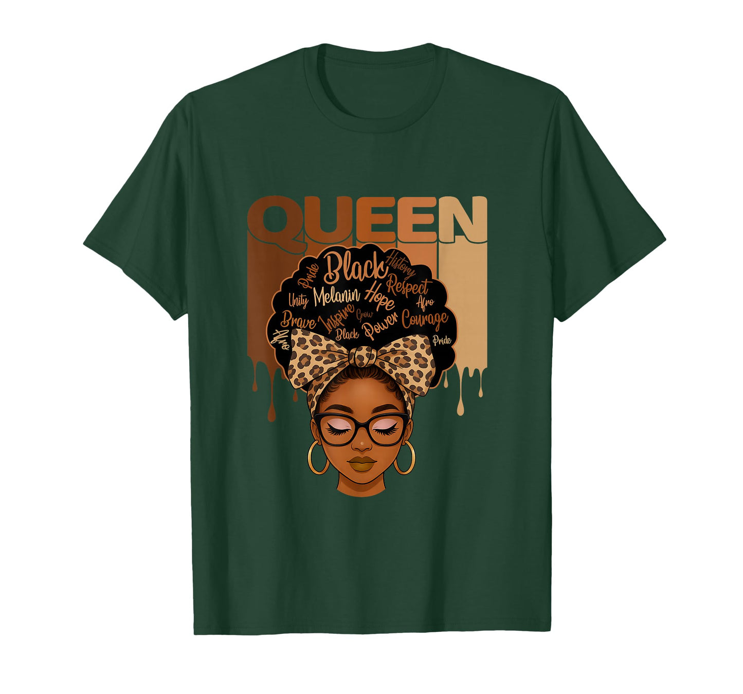 Retro Woman Melanin Queen African American Black History T-Shirt
