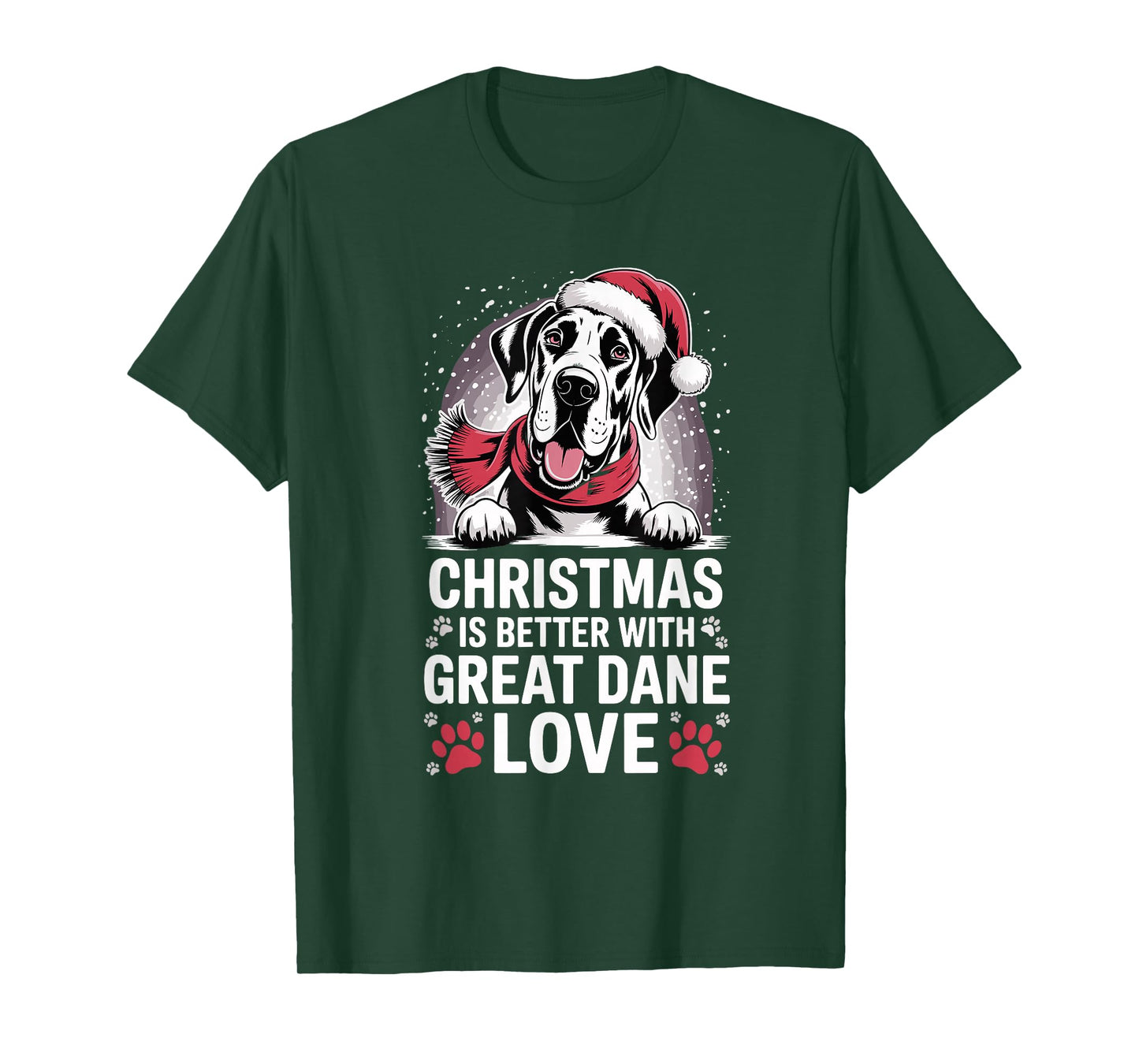 Cute Xmas Puppy Christmas is Better with Great Dane Love T-Shirt