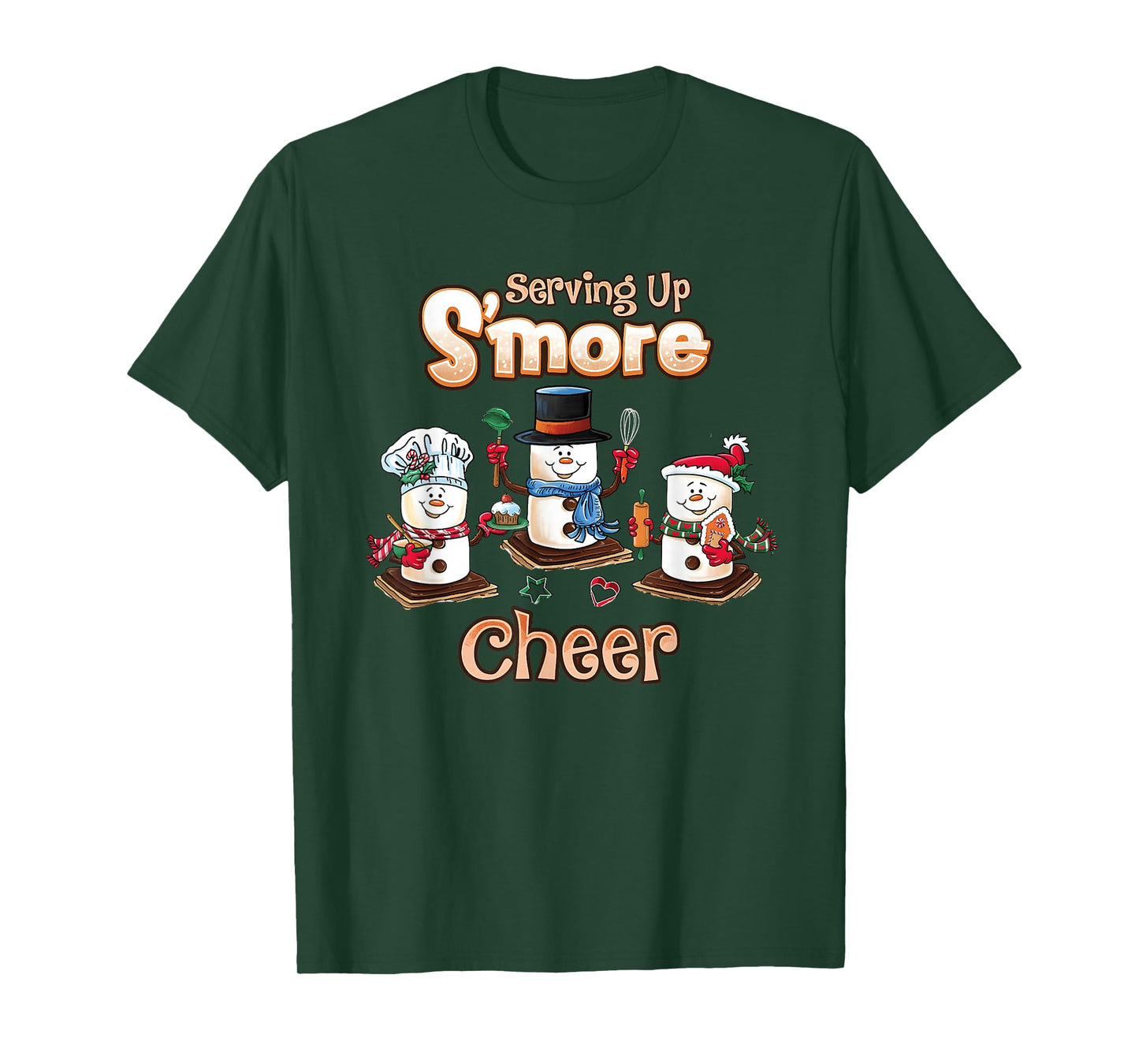 Serving Up S’More Cheer Lunch Lady Christmas Lunch Crew T-Shirt