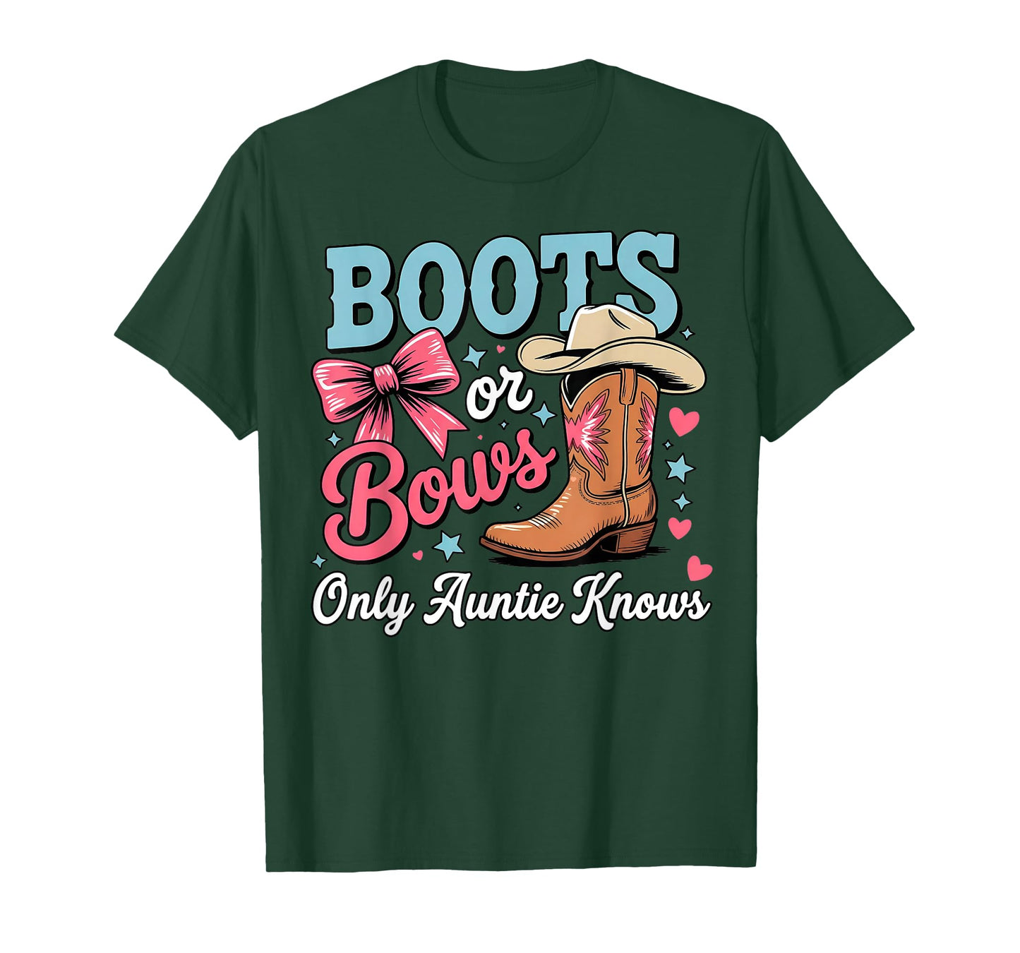 Keeper of Gender Reveal Boots or Bows Only Auntie Knows T-Shirt