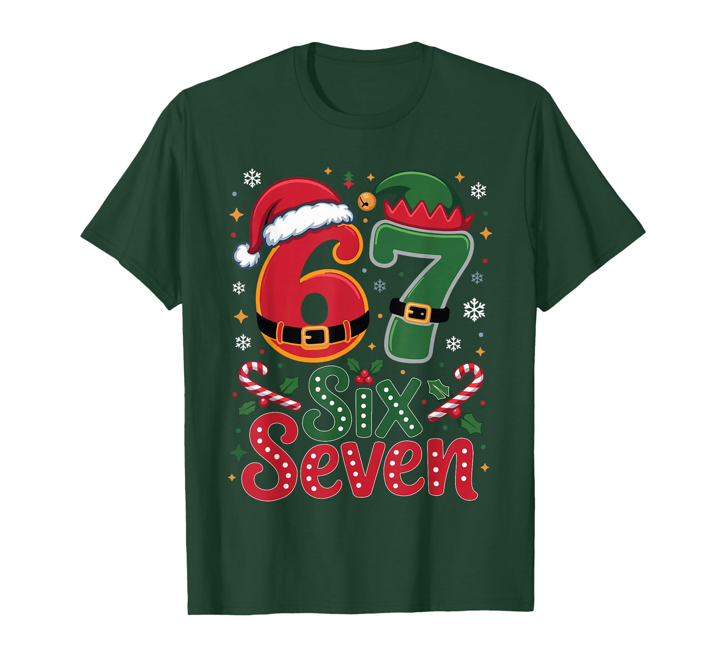 Six Seven Christmas 6 7 Christmas for Boys Men Kids T-Shirt