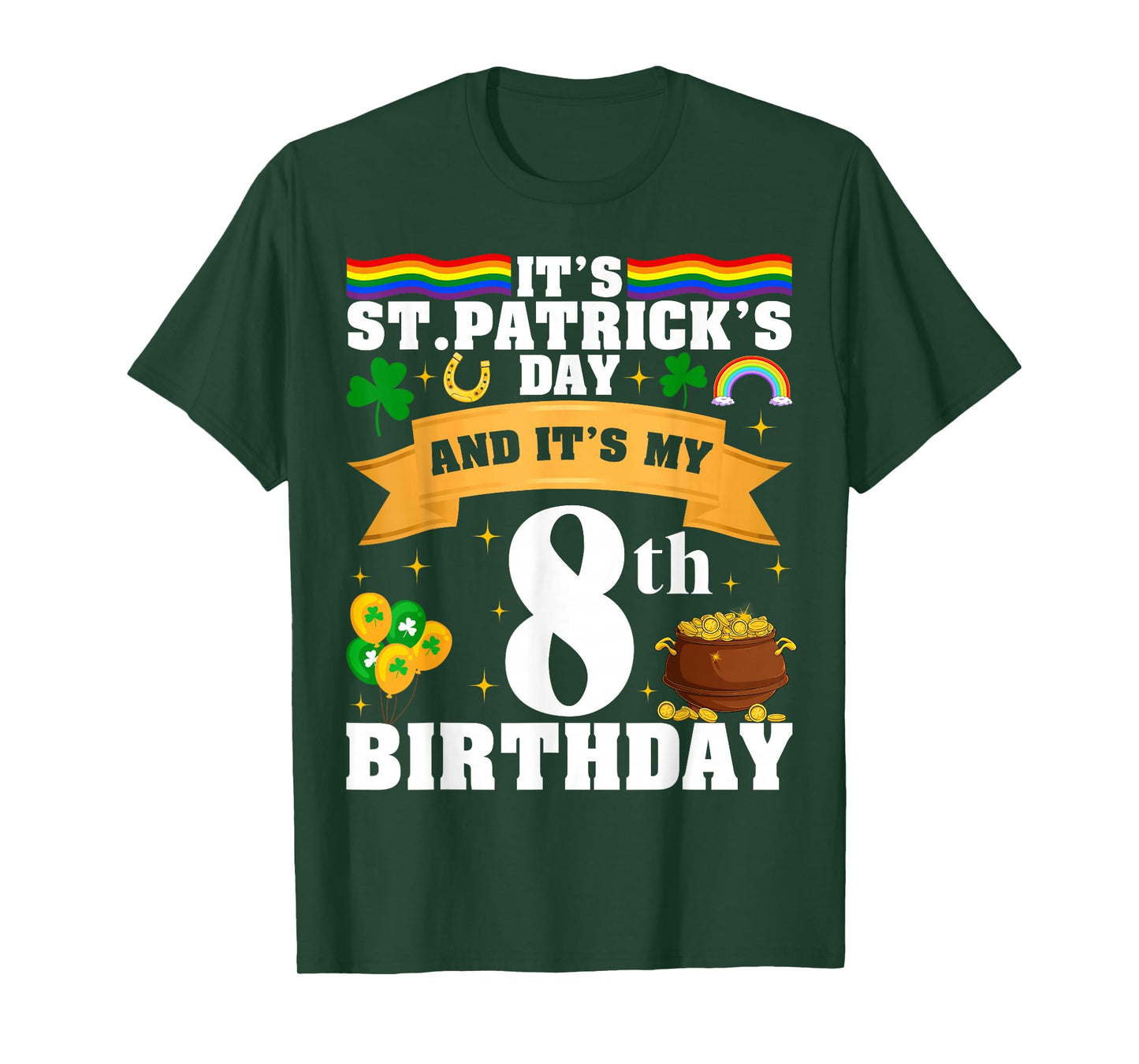 It's St. Patrick's Day and It's My 8th Birthday Party T-Shirt