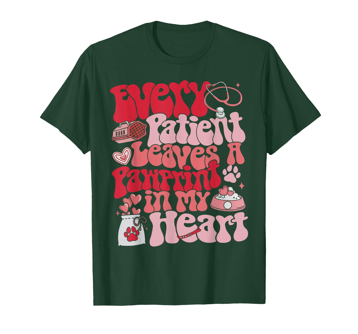 Every Patient Leaves A Paw Print in My Heart Valentines T-Shirt
