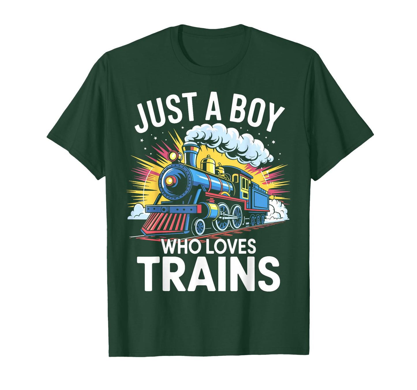 Train Lover Just A Boy Who Loves Trains T-Shirt