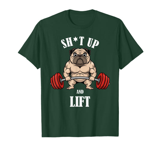 Pug Weightlifting Shirt Gym Fitness Pug T-Shirt