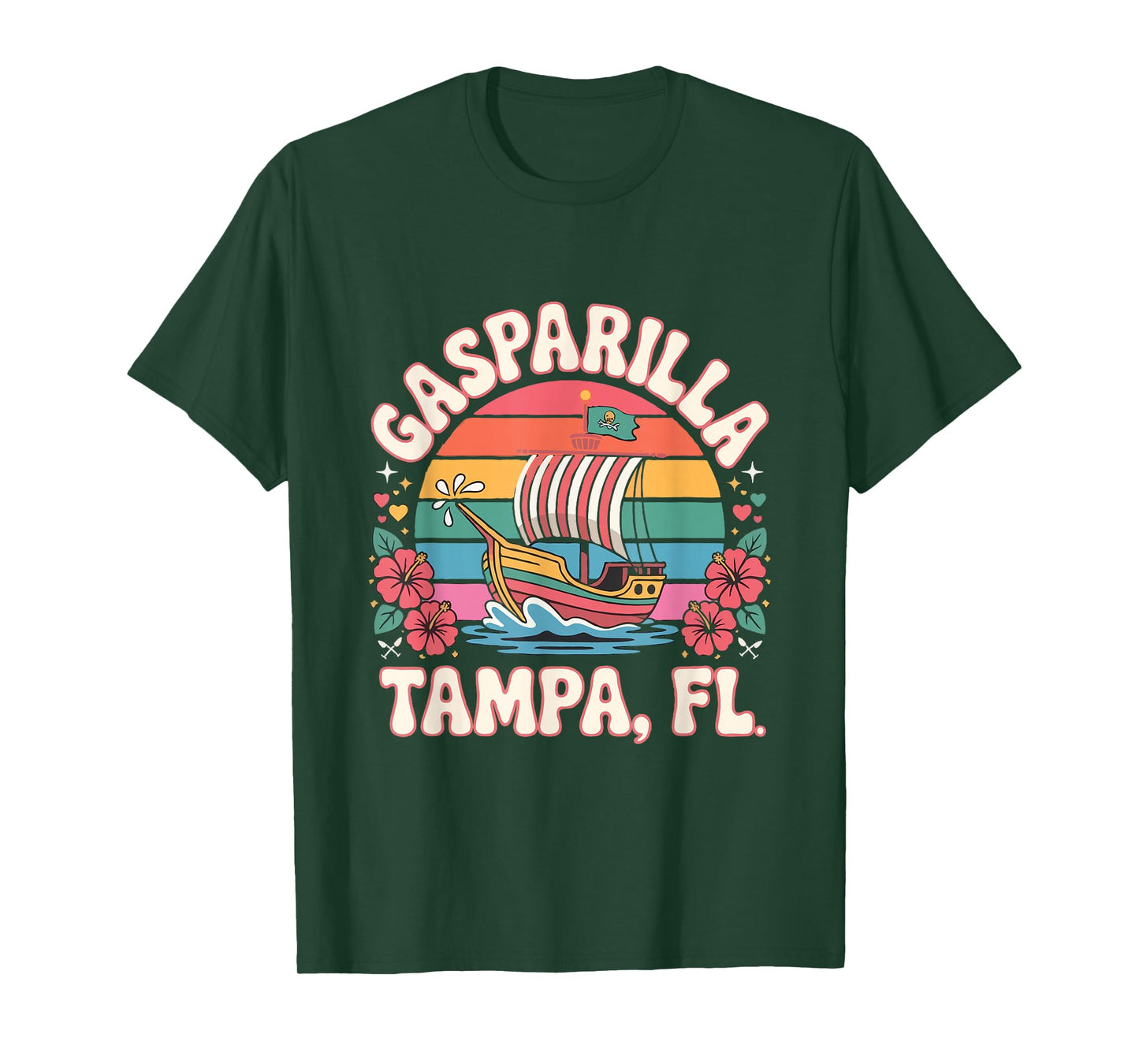 Retro Tampa FL Gasparilla Fest Pirate Ship 2026 T-Shirt