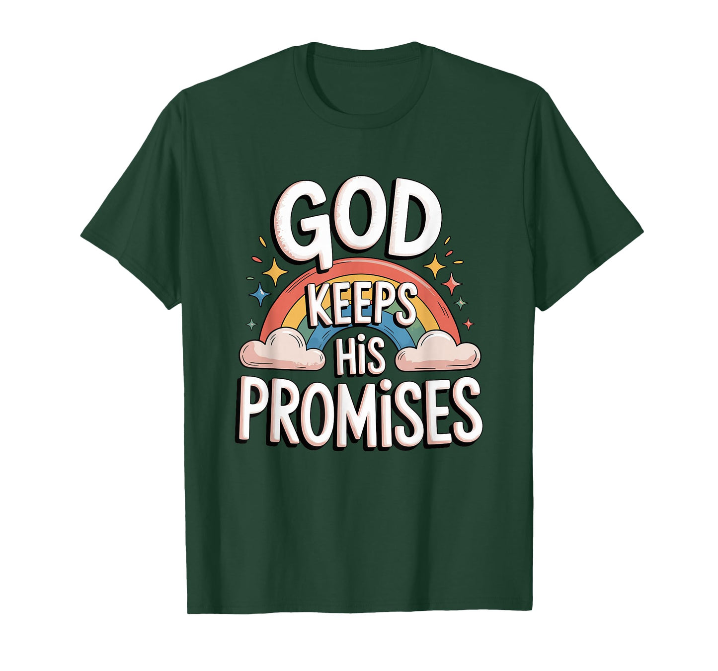 Christian God Keeps His Promises Rainbow Clouds T-Shirt