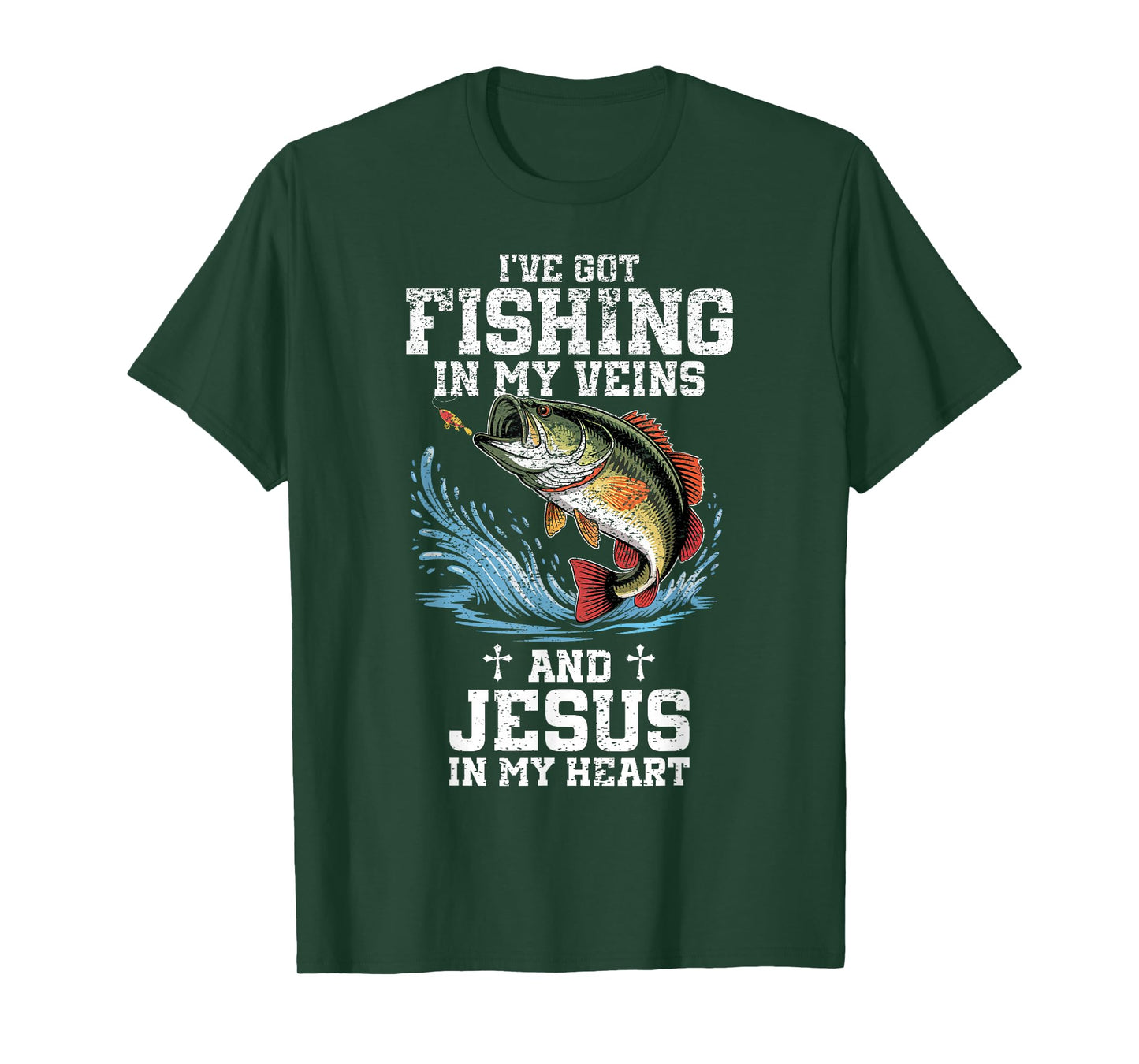 I've Got Fishing in My Veins and Jesus in My Heart Christ T-Shirt